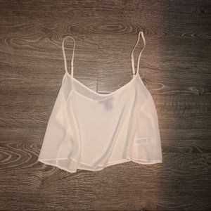 White sheer crop top